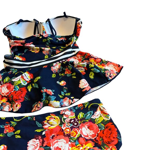 Rad Swimwear Breanne Two Piece Swimsuit Tankini Top High Waisted Bottoms Size XS - Picture 12 of 15